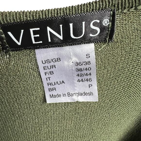 Venus Olive Green Knit Dress, Size Small - Picture 5 of 7